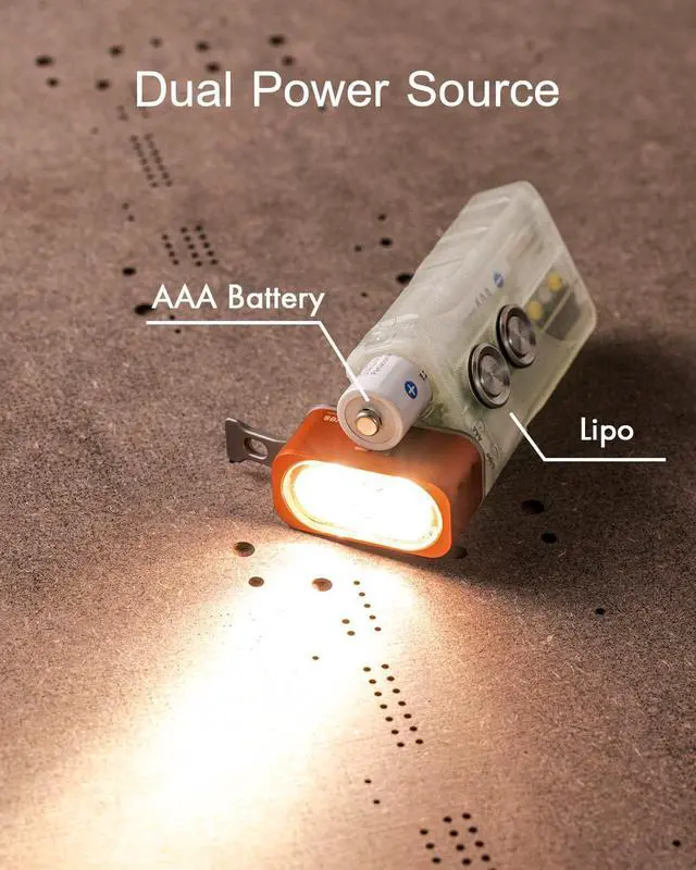 Alt view image 4 of 7 - E5 Small Bright EDC Flashlight 700 High Lumens, USB C Rechargeable Keychain Flashlight, Support AAA Battery LED Flashlight, Dual Power Source Multi Function EDC Gadgets for Daily Use