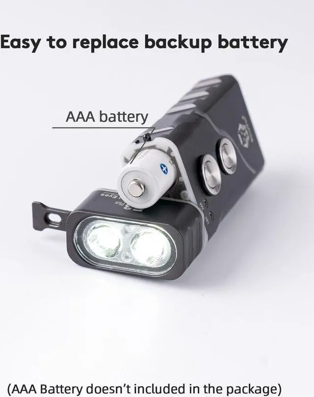 Alt view image 4 of 7 - E3 Plus Keychain Flashlight 700 Lumen Dual Power Rechargeable with Lockout Mode, Waterproof for Everyday Carry, Camping, Hiking, Emergency