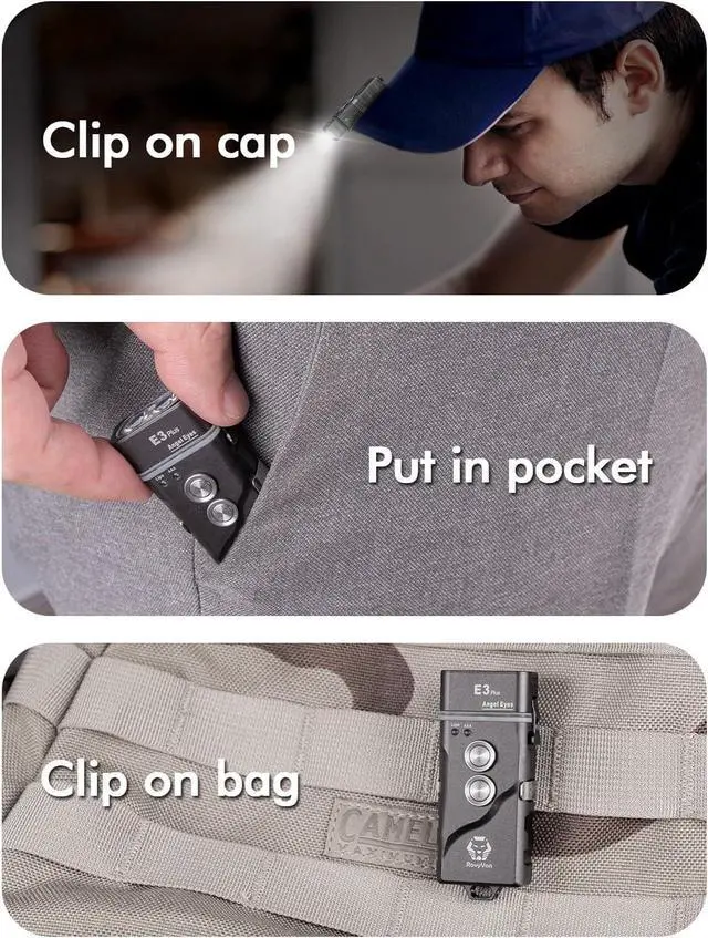 Alt view image 6 of 7 - E3 Plus Keychain Flashlight 700 Lumen Dual Power Rechargeable with Lockout Mode, Waterproof for Everyday Carry, Camping, Hiking, Emergency