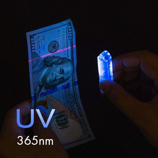 Alt view image 4 of 7 - G4 Aurora A8 USB-C LED Keychain Flashlight, Momentary On, Lock Mode, Max 650 High Lumen Super Bright with EDC Mini Size, USB-C Rechargeable,8 Modes,Gift for Checking,Reading(365nm/White)