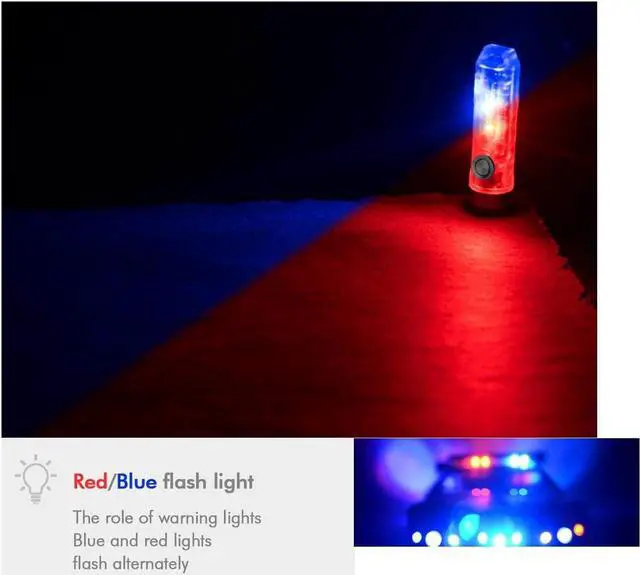 Alt view image 4 of 5 - A8 (G4) USB-C Keychain Flashlight, Practical Keyring Flashlight with 650 lumens Front Light and Sidelight Amber Red Blue for Everyday Carry, Biking, Hiking, and Running