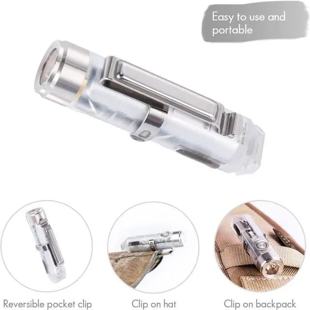 Alt view image 3 of 5 - A8 (G4) USB-C Keychain Flashlight, Practical Keyring Flashlight with 650 lumens Front Light and Sidelight Amber Red Blue for Everyday Carry, Biking, Hiking, and Running