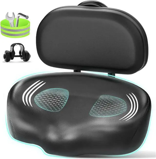 Main image of Oversized Bike Seat, Bicycle Seat for Women Men Extra Comfort Wide, Comfortable Universal Fit for Peloton Bikes, Exercise Stationary Mountain Bike Seats Cushion