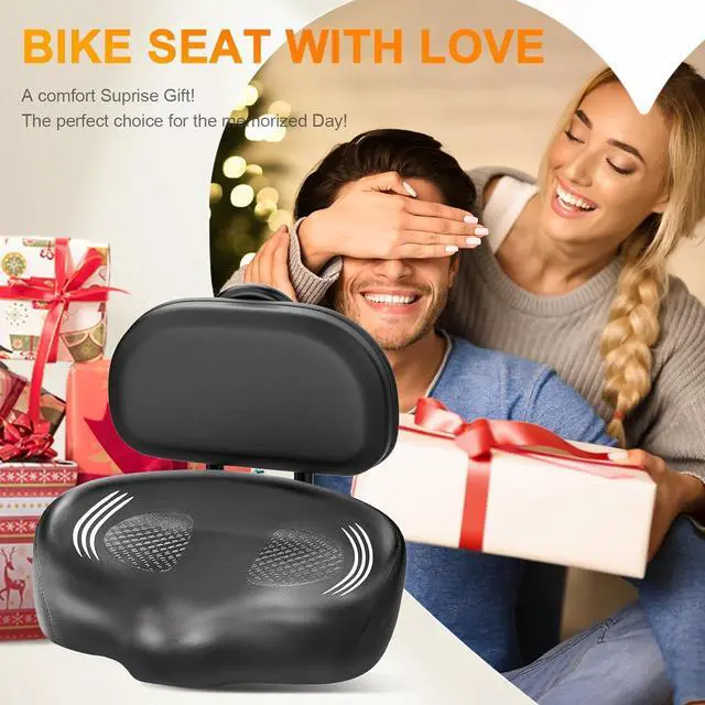 Alt view image 6 of 6 - Oversized Bike Seat, Bicycle Seat for Women Men Extra Comfort Wide, Comfortable Universal Fit for Peloton Bikes, Exercise Stationary Mountain Bike Seats Cushion