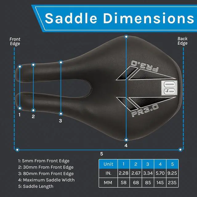Alt view image 6 of 7 - PR Series Noseless Bicycle Seat - Anatomic Relief Bicycle Saddle for Hybrid Bikes, Time Trial Bikes, Road Bikes, and Mountain Bikes - No Nose Bike Saddle for Reduced Numbness and Discomfort
