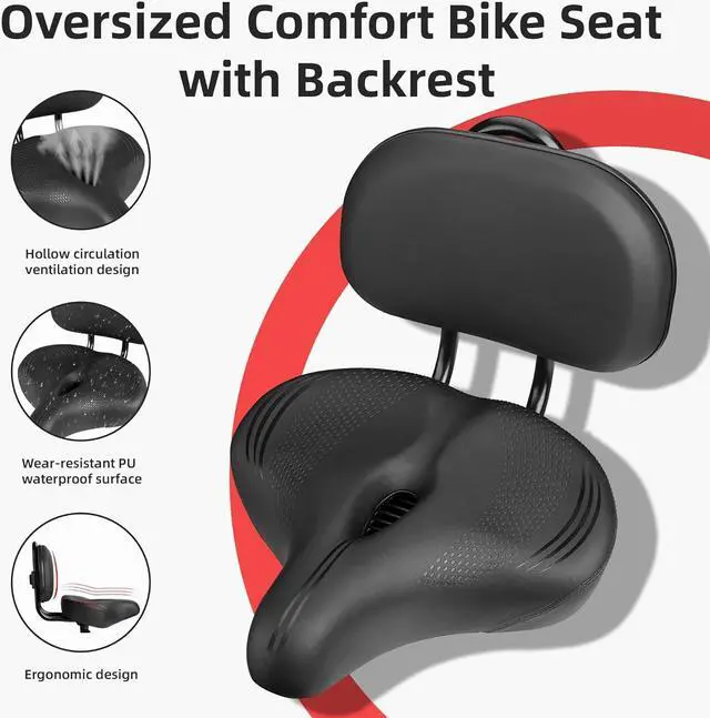 Alt view image 2 of 7 - Oversized Bike Seat for Peloton Bike & Bike+, Comfort Seat Cushion Compatible with Peloton, Road or Exercise Bikes, Bicycle Wide Saddle Replacement for Men & Women, Accessories for Peloton