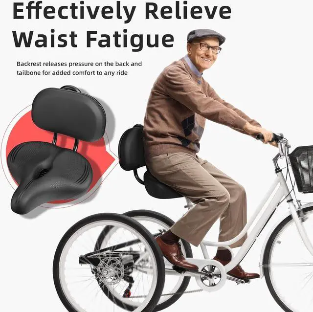 Alt view image 5 of 7 - Oversized Bike Seat for Peloton Bike & Bike+, Comfort Seat Cushion Compatible with Peloton, Road or Exercise Bikes, Bicycle Wide Saddle Replacement for Men & Women, Accessories for Peloton