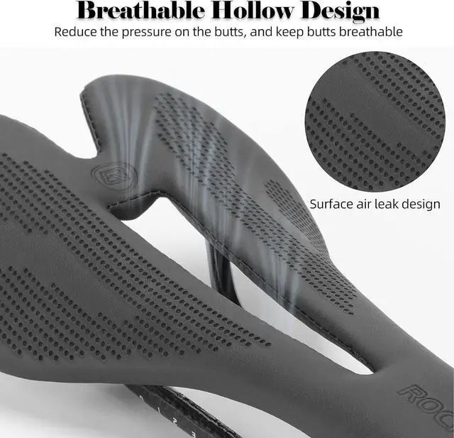 Alt view image 4 of 7 - Bike Seat Lightweight Carbon Fiber Bike Saddle Comfortable Road Bike Seat Bicycle Accessories for Men Women Pneumatic Cycling Saddle Cushion Shock Absorbing for Road MTB Mountain Bikes
