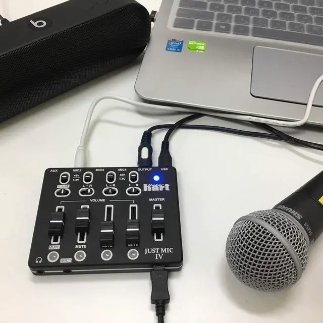 Alt view image 3 of 7 - Just Mic 4 mini Microphone Mixer 4 channels/Portable Phantom power/Audio Interface