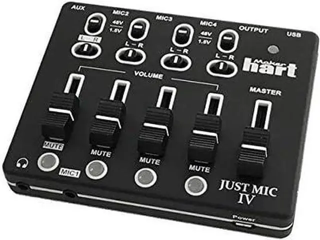 Alt view image 6 of 7 - Just Mic 4 mini Microphone Mixer 4 channels/Portable Phantom power/Audio Interface