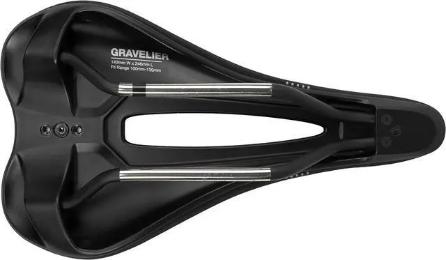 Alt view image 4 of 6 - Gravelier Bike Saddle  246x140mm, Flexible Base with Fusion Form Technology, Perineal Relief Cutout for Gravel and Endurance Rides  Integrated Tool Mount