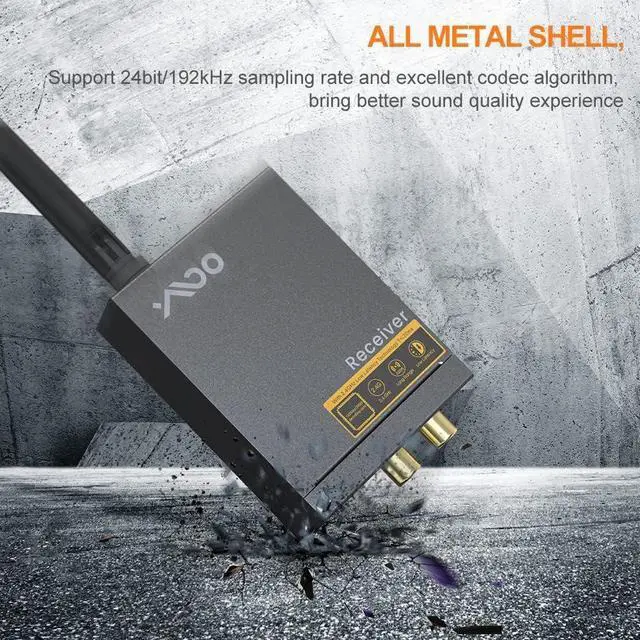 Alt view image 6 of 7 - 2.4Ghz Wireless Audio Transmitter Receiver,192kHz/24bit HiFi Audio,20ms Ultra Low Latency,320ft Long Range RCA Jack Adapter for Speaker/soundbar to TV/PC/CD Player/Computer/Projector
