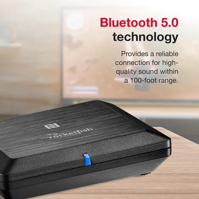 Alt view image 3 of 7 - Bluetooth Audio Receiver - Wireless Transmitter for Home Sound System - in-Home Bluetooth Stereo Receiver with Eight-Device Memory - Wireless Speaker Receiver Ranges up to 100'