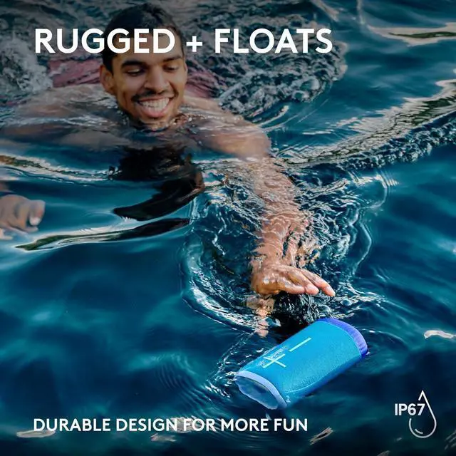 Alt view image 5 of 7 - Ears EVERBOOM Wireless Bluetooth Portable Speaker, Big Bass and Immersive 360-Degree Sound, Floatable Waterproof Speaker IP67, up to 20-Hour Battery and 180 ft (55 m) Range - Colbat Blue