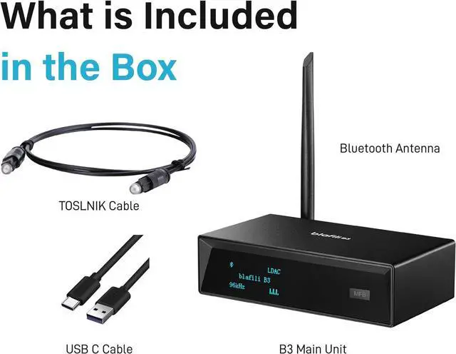 Alt view image 7 of 7 - B3 Professional XLR Bluetooth v5.1 Music Receiver LDAC & aptX HD Streamer Built-in ESS DAC Analog RCA Digital Optical and COAXIAL Outputs for Audio Mixer DJ Speakers & PA System
