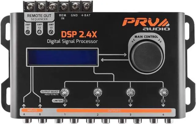 Alt view image 5 of 6 - Car Audio DSP 2.4X Digital Crossover and Equalizer 4 Channel Full Digital Signal Audio Processor DSP with Sequencer Remote Relay