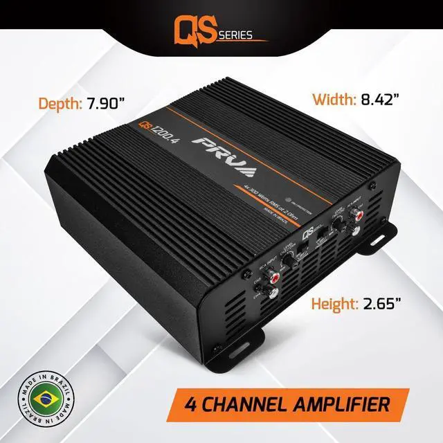 Alt view image 3 of 7 - QS1200.4 2 Ohm Compact 4 Channel Car Audio Amplifier 4 x 310 Watts RMS at 2 Ohm - High Power Stereo 12 Volts Amp Class D Full Range Bridgeable