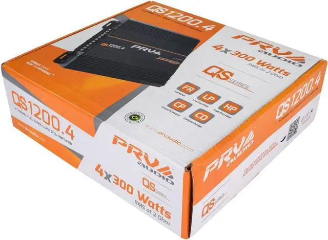 Alt view image 6 of 7 - QS1200.4 2 Ohm Compact 4 Channel Car Audio Amplifier 4 x 310 Watts RMS at 2 Ohm - High Power Stereo 12 Volts Amp Class D Full Range Bridgeable