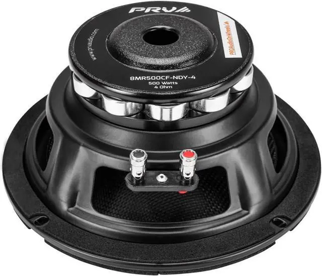 Alt view image 6 of 7 - Fiber 8" Midrange Speaker 500 Watts 4 Ohm Neodymium 8MR500CF-NDY-4 Water Resistant Pro Audio Loudspeaker for Boat UTV 4-Wheeler Motorcycle (2 Speakers)