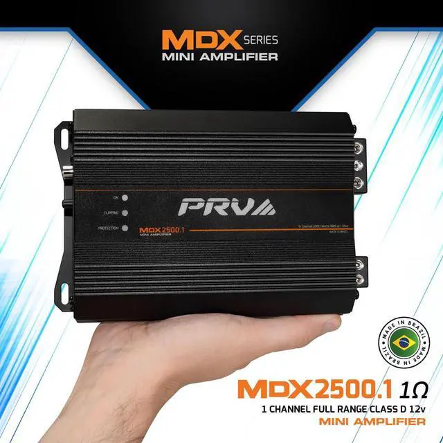 Alt view image 2 of 7 - MDX2500.1 1 Ohm Mini Car Audio Amplifier 1 Channel 2600 Watts RMS Ultra Compact Full Range Monoblock Class D Amp for Powersports, Motorcycles, ATV, for High Power Loudspeaker Systems