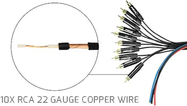 Alt view image 3 of 6 - 10RCA-50 Car Audio 50 Ft Medusa Cable 10 RCA Channels + 3 Power