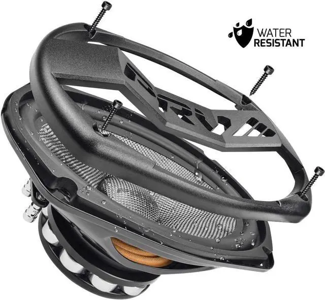 Alt view image 4 of 7 - Fiber 6x9 Midrange Speaker 500 Watts 4 Ohm Neodymium 69MR500CF-NDY-4 Water Resistant Pro Audio Loudspeaker for Boat UTV 4-Wheeler Motorcycle (2 Speakers)