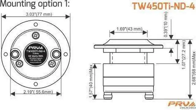 Alt view image 6 of 7 - Tweeter TW450TI-ND-4 120 Watts Program Power, 4 Ohm, 60 Watts RMS, 1 in Super Tweeter for Professional Audio, High Output Home Audio, High SPL Car Audio Systems (Single)