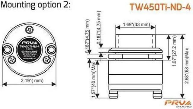 Alt view image 7 of 7 - Tweeter TW450TI-ND-4 120 Watts Program Power, 4 Ohm, 60 Watts RMS, 1 in Super Tweeter for Professional Audio, High Output Home Audio, High SPL Car Audio Systems (Single)