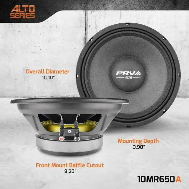 Alt view image 4 of 6 - 10MR650A 10 Inch Midrange Speaker, 8 Ohm, 650 Watts, 97.5 db, 2.5 in Voice Coil Alto Series PRO Audio Mid Range Loudspeaker (Single)
