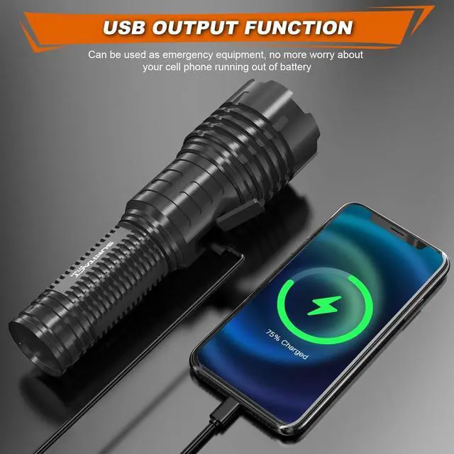 Alt view image 4 of 7 - Flashlights High Lumens Rechargeable, 990,000 Lumens XHM77.2 LED Flashlight Super Bright Flash Light Battery Powered, Powerful Flashlights Handheld Linternas for Emergencies Camping