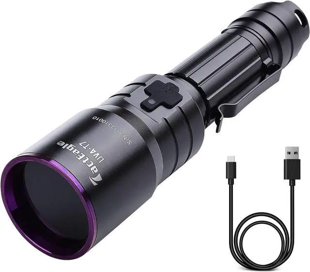UV Flashlight 365nm UV Light Black Light UVA-T7 for NDT (Non