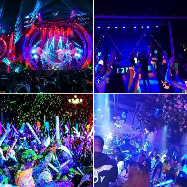 Alt view image 5 of 7 - 2 Pack 150W LED Black Light, Blacklight Flood Light with Plug, IP66 Waterproof Black Flood Light Neon Glow for Glow Party, Halloween, Fluorescent Poster, Body Paint, Aquarium, Glow in The Dark