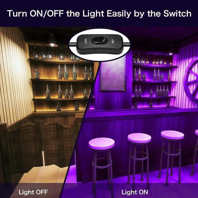 Alt view image 7 of 7 - 2 Pack 150W LED Black Light, Blacklight Flood Light with Plug, IP66 Waterproof Black Flood Light Neon Glow for Glow Party, Halloween, Fluorescent Poster, Body Paint, Aquarium, Glow in The Dark
