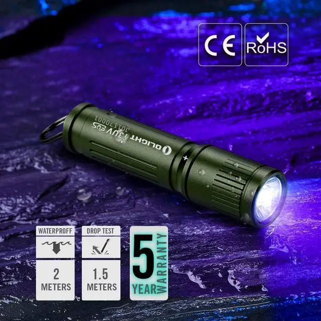 Alt view image 5 of 5 - I3UV EOS UV Flashlight Black Light Compact 395 nM Ultraviolet Blacklight Pet Urine Detector for Dog Urine, Pet Stains and Bed Bug