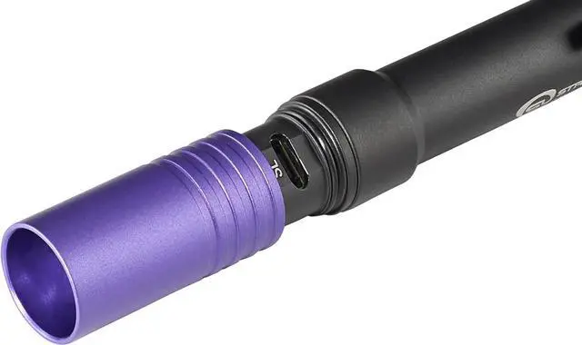 Alt view image 4 of 7 - Streamlight 66148 Stylus Pro USB 400nm UV Rechargeable Penlight with 120V AC Adapter, USB Cord and Nylon Holster, Black