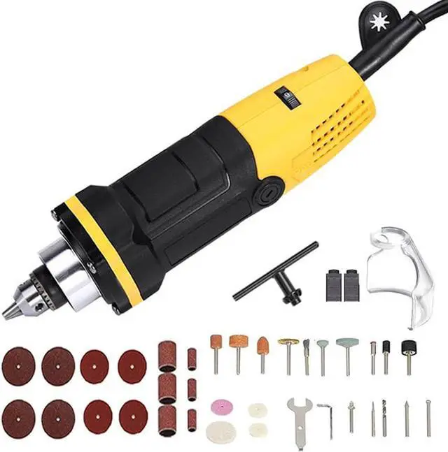 Main image of 500W Electric Mini Die Drill Grinder Carver Set Power Rotary Tool, Adjustable 6 Step Variable Speed, 31000 RPM, with Removable Transparent Safety Guard