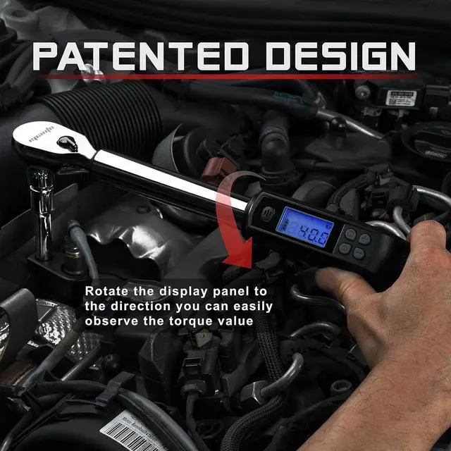 Alt view image 2 of 7 - 1/2-Inch Digital Torque Wrench, 19.9-154.8 lb-ft, Rotatable Display, Accurate, Easy to Use