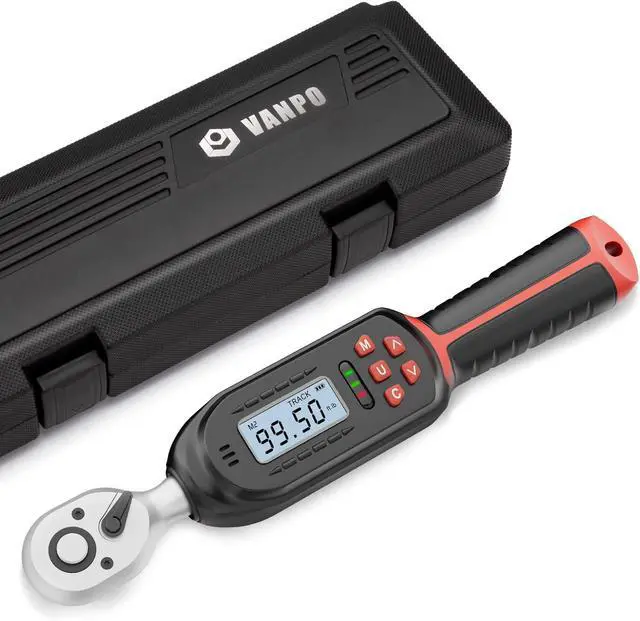 Main image of Digital Torque Wrench 3/8 Inch drive(5-99.5 ft-lbs./6.8-135Nm), ±2% Torque Accuracy, Electronic Torque Wrench with Preset Value, Buzzer and LED Notification for Automotive Motorcycle & Bicycle