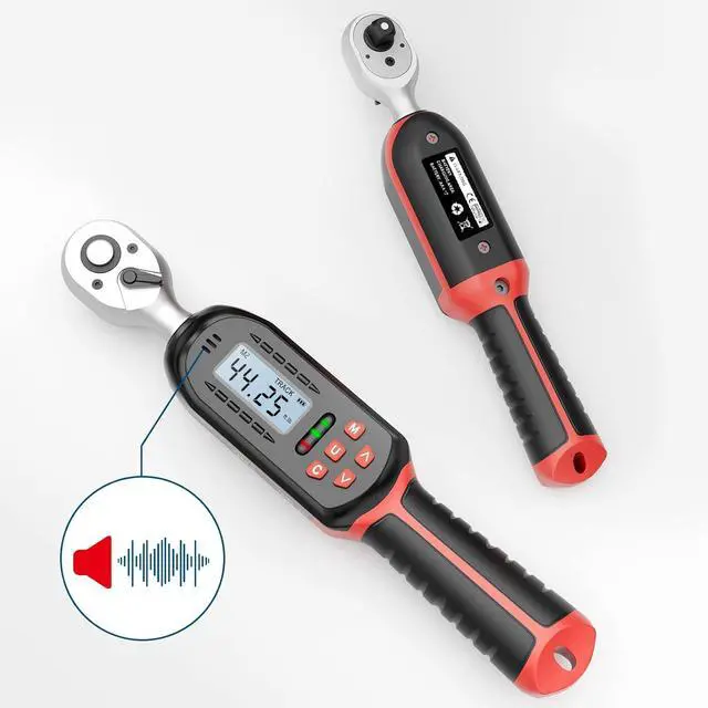 Alt view image 5 of 6 - Digital Torque Wrench 3/8 Inch drive(5-99.5 ft-lbs./6.8-135Nm), ±2% Torque Accuracy, Electronic Torque Wrench with Preset Value, Buzzer and LED Notification for Automotive Motorcycle & Bicycle