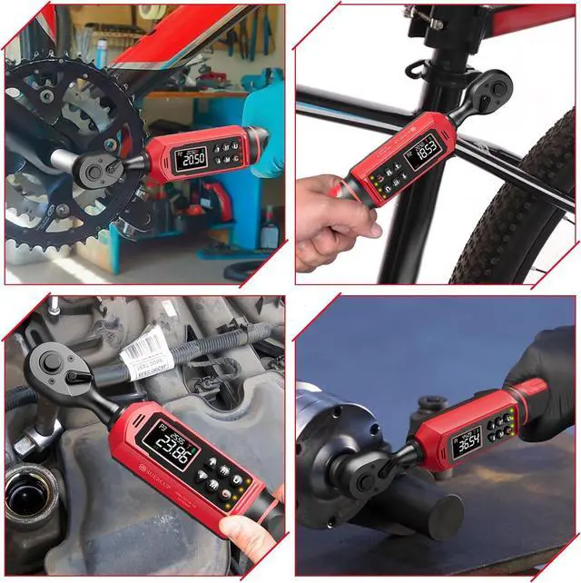 Alt view image 6 of 7 - 3/8-inch Digital Torque Wrench(0.66-44.29Ft.Lb/0.9-60N.m) ±1% Accuracy Digital Torque Wrench with Vibration, Buzzer,LED Notification and Five Units of Measure, for Bike, DIY and Home Repair