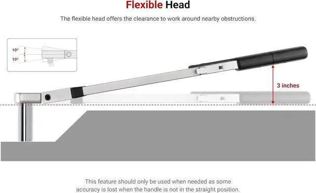 Alt view image 5 of 7 - 1/2 Inch Drive 72-Tooth Split Beam Torque Wrench (40-250 ft.-lb.) TRQ62203