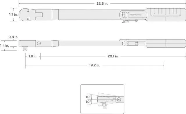 Alt view image 7 of 7 - 1/2 Inch Drive 72-Tooth Split Beam Torque Wrench (40-250 ft.-lb.) TRQ62203