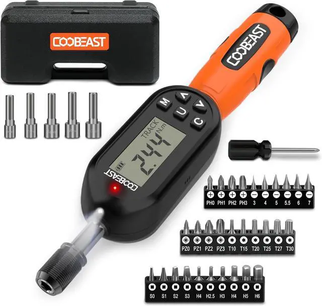 Main image of 38pcs Digital Torque Screwdriver, 1.01-106.2 in-lbs/0.11-12 Nm, 1/4 inch Drive Electronic Adjustable Torque Wrench Set Vibration with Buzzer/LED Notification for Gunsmithing, Scope Mounting
