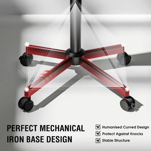 Alt view image 3 of 7 - Rolling TV Stand - Mobile TV Stand on Wheels for 32-65 inch Flat/Curved TVs with Tilting, Height Adjustment Portable Rolling TV Cart Hold up to 88 Lbs for Livingroom, Bedroom, Office, Outdoor