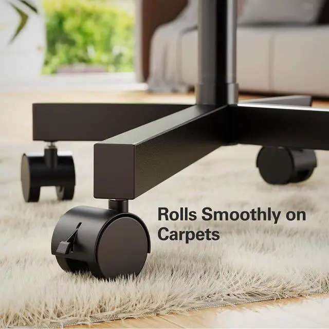 Alt view image 4 of 7 - Rolling TV Stand for 23-60 Inch LCD LED OLED 4K Smart TVs Holds up to 88lbs, Mobile TV Stand with Height Adjustable, Tilting TV Cart with Locking Wheels Max VESA 400x400mm, PGTVMC16