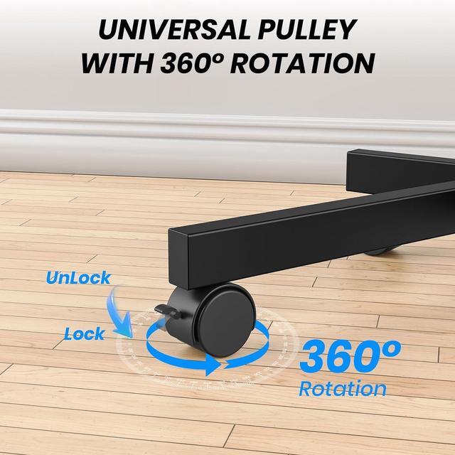 Alt view image 3 of 7 - Mobile TV Cart for 23-60 Inch LCD LED OLED Flat Curved Screen Outdoor TVs Height Adjustable Rolling TV Cart Floor Stand with Shelf and Locking Wheels Up to 88lbs Monitor TV Max VESA 400x400mm