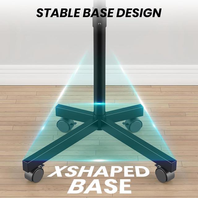 Alt view image 4 of 7 - Mobile TV Cart for 23-60 Inch LCD LED OLED Flat Curved Screen Outdoor TVs Height Adjustable Rolling TV Cart Floor Stand with Shelf and Locking Wheels Up to 88lbs Monitor TV Max VESA 400x400mm