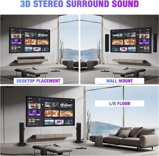 Alt view image 4 of 7 - Sound Bar, Sound Bar for Smart TV, 5.3 Bluetooth Sound Bar 2 in 1 Detachable Surround Sound System for TV Home Audio Soundbar Speaker, Sound Bar with 3D Surround Bass Effect