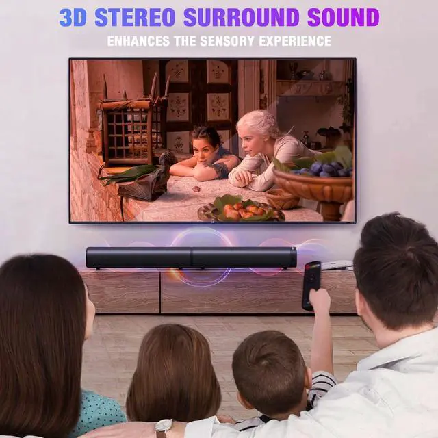 Alt view image 6 of 7 - Sound Bar, Sound Bar for Smart TV, 5.3 Bluetooth Sound Bar 2 in 1 Detachable Surround Sound System for TV Home Audio Soundbar Speaker, Sound Bar with 3D Surround Bass Effect
