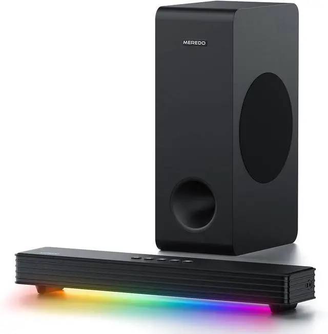 Main image of Sound Bar for Smart TV 3.1CH PC Gaming Soundbar with Subwoofer RGB Lighting Audio Sync Surround Sound System BT 5.3/HD-ARC/Optical/AUX/USB for Desktop Tablets Consoles Home Cinema